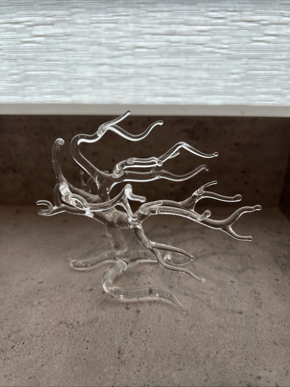 Windswept Tree Art Glass Sculpture By Bandhu Scott Dunham 4” H Mint COA A15280